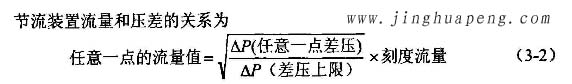 高效過濾器流量風量檢測中節(jié)流裝置流量和壓差的關系圖